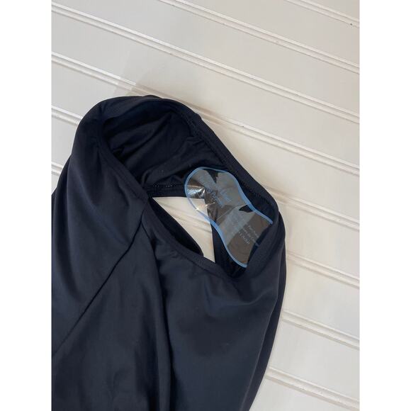 NWT Michael Kors One Piece Bathing Suit Black Twisted Front Plunged Neck Size XS - Picture 7 of 8